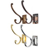 Retro Zinc Alloy Coat Hooks Towel Clothes Holders Hat Towel Hooks for Door Wall