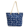 Reusable White Horse Printed Canvas Shoulder Bag Shopping Handbag