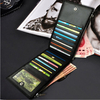 RFID Anti-Scanning Men Business Genuine Leather Long Black Multi Pocket Card Holders