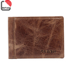 RFID Antimagetic Genuine Leather Bifold Wallet 7 Card Slots Vintage Card Pack Purse For Men