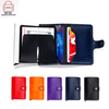 RFID Antimagnetic Aluminum 8 Card Slots Card Holder PU Leather Automatic Pop-Up Card Case