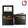 RFID Antimagnetic Genuine Leather Trifold Wallet 9 Card Slots Casual Vintage Card Pack For Men