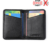 RFID Antimagnetic Genuine Leather Wallet 6 Card Slots Credit Card Holder For Men