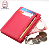 RFID Antimagnetic Women Men 8 Card Slots Card Holder Cow Leather Purse Wallet
