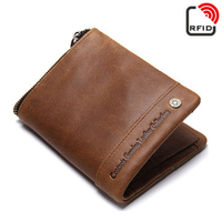RFID Genuine Leather Vintage Card Pack Bifold Wallet For Men