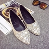 Rhinestone Crystal Beaded Decoration Pointed Toe Slip On Flat