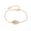 Rhinestone Hamsa Fatima Hand Blue Evil Eye Bracelet