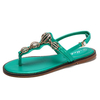 Rhinestones Buckle Clip Toe Flat Flip Flops Sandals