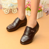 Rhinestones Decoration Leather Hook Loop Flat Casual Shoes