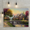 River House LED Lighted Canvas Picture Illuminate Print Home Wall Art Decoration