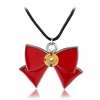 Rock Necklace Alloy Red Bow Rope Necklace for Girl