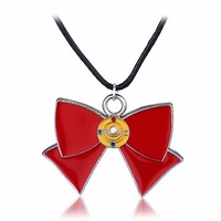 Rock Necklace Alloy Red Bow Rope Necklace for Girl