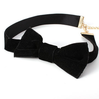 Rock Necklace Black Bow-Knot Flannel Clavicle Necklace