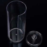 Round Acrylic Storage Case Cotton Pad Nail Art Remover Paper Container