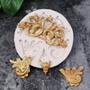Round Baroque Silk Ribbon Silicone Mold Vintage Flower Embossed Cake Fondant Chocolate Mold