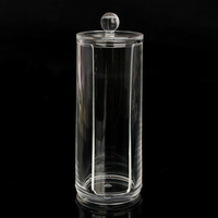 Round Clear Acrylic Cotton Pad Organizer Cosmetic Display Storage Holder