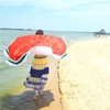 Round Cotton Beach Towel Tassels Watermelon Pattern Printed Shawl Scarf