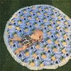 Round Feather Pineapple Beach Towel Shawl Yoga Mat Wall Hanging Decor