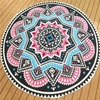 Round Geometry Printing Beach Towel Cotton Scarf Shawl Yoga Mat Tapestry Wall Hanging