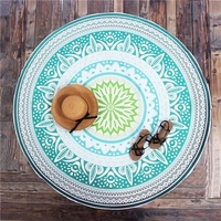 Round Green Beach Towel Shawl Yoga Mat Tapestry Wall Hanging Decor