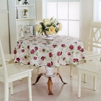 Round Household Picnic Water Resistant Oil-proof Table Cloth PEVA Cover Home Decor