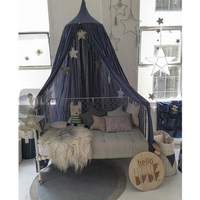 Royal Blue Canopy Bed Netting Cotton Mosquito Bedding Net Baby Kids Reading Play Tents