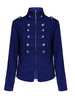 Royal Metalic Solid Long Sleeve Retro Style Vintage Women Jacket