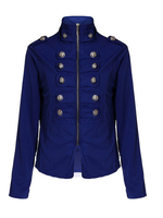 Royal Metalic Solid Long Sleeve Retro Style Vintage Women Jacket