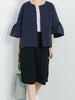 Ruffle Quarters Casual Solid Military Style Women Coat