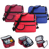 SaicleHome Double Picnic Insulated Cooler Lunch Tote Bag Waterproof Beach Outdoor Storage Container
