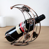 SaicleHome Moon Shaped Iron Wine Racks Creative European Red Wine Stand Hotel Kitchen Dec Holder