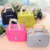 SaicleHome Oxford Lunch Tote Bag Folding Picnic Cooler Insulated Handbag Office Storage Container