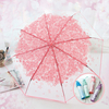 SaicleHome PEVA Romantic Cherry Blossoms Transparent Umbrella Folding Umbrella Sun Rain Gear