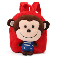 School Bag Cartoon Animal Monkey Plush Doll Backpack Shoulder Satchel Kids Travel Kindergarten Gifts