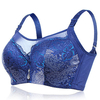 Seamless Gather Embroidery Floral Lace Adjusted Straps Underwire Push Up Bra