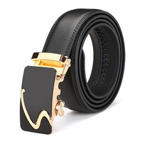 Second Floor Cowhide Male Gold Alloy Adjustable Automatic Buckle Belt