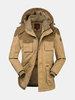 senlin Jeep Plus Size Outdoor Multi Pockets Thicken Washed Cotton Stitching Jacket for Men