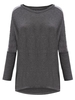 Sequin Patchwork Asymmetic Hem Batwing Casual Women Blouse