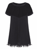 Sex Solid Grid Patchwork Hollow Out Tassels T-shirt For Women