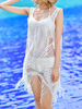 Sexy 3Pcs Tassel Blouse Hollow Cover-Up Gather Swimsuit Bikinis