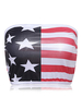 Sexy American Flag Star Striped Printed Strapless Wrap Chest Top