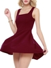 Sexy Backless Sleeveless O-neck Pleated Mini Dress For Women