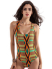 Sexy Bandage Sling Back Geometric One pieces Halter Beach Bathing Suits