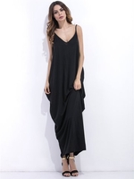 Sexy Beach Loose Backless Camisole V-neck Maxi Dress For Women