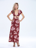 Sexy Beach Slit Floral Button Ring Bandage Party Women Dress