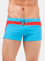 Sexy Beach Swimsuits Stitching Colors Hot Spring Low Waist Trunks for Men