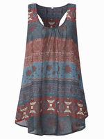 Sexy Bohemian Printed Sleeveless Chiffon Tank Tops