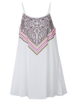 Sexy Bohemian Printed Strap Backless V-Neck Tank Tops