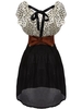 Sexy Bow Belt Polka Dots Ruffle Patchwork Chiffon Women Mini Dress