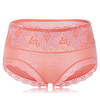 Sexy Breathable Embroidered Lace Waist Bamboo Fiber Mid Waist Panties For Women